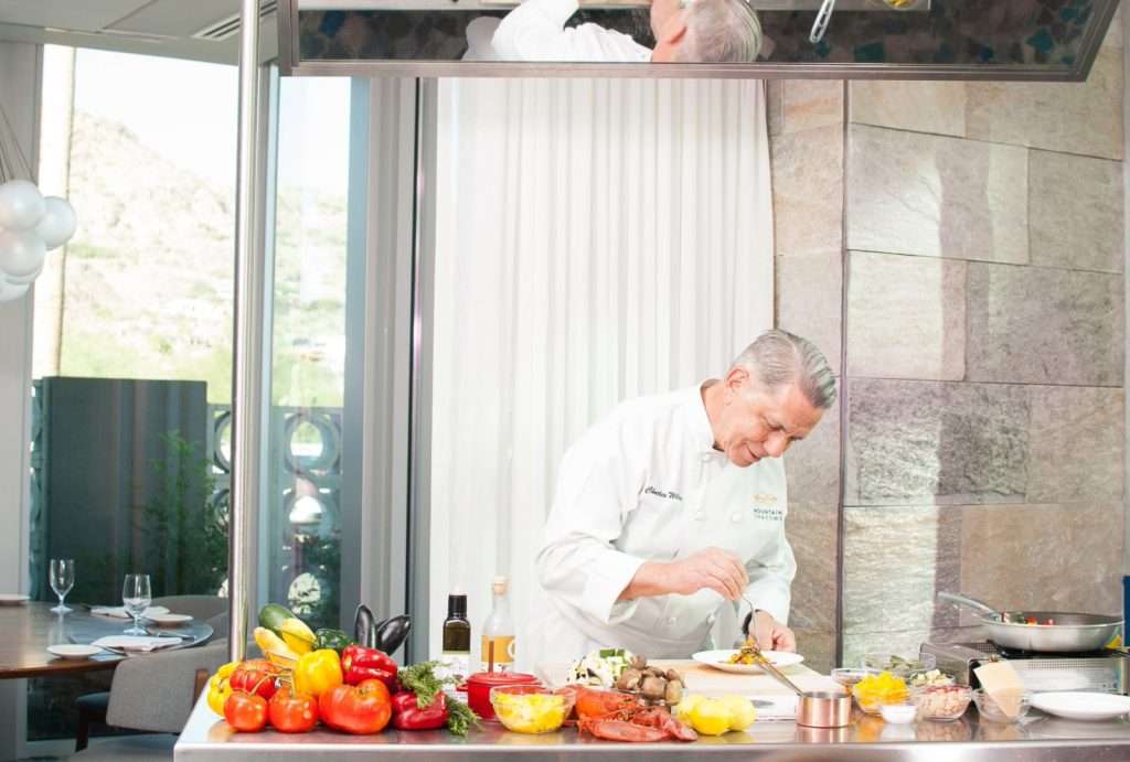 Chef Charles Wiley doing a cooking demo
